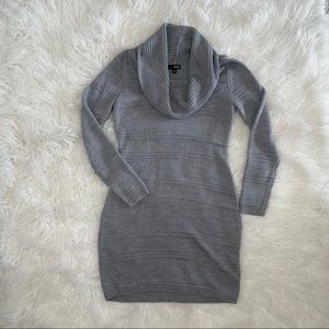 Grey knitted sweater dress